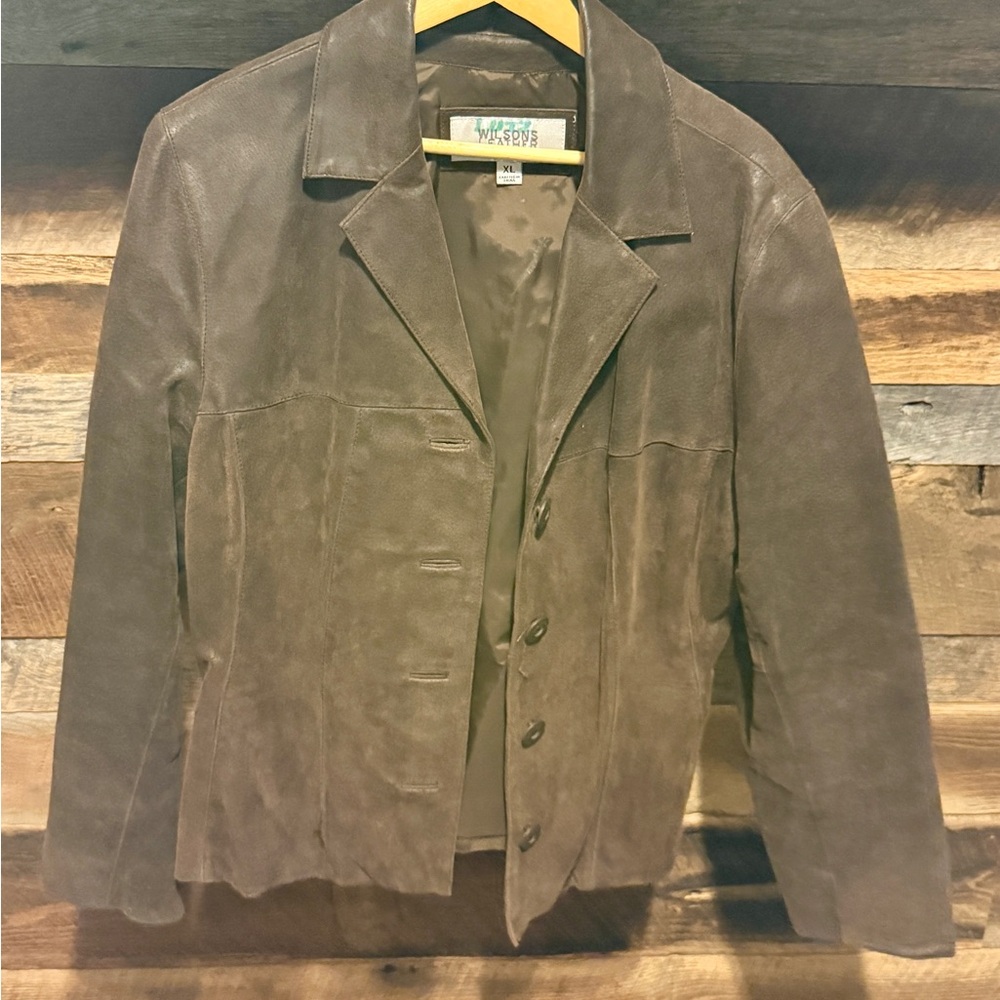Wilsons Leather Women’s Dark Brown Suede Shirt Jacket